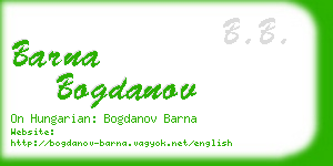 barna bogdanov business card